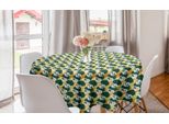 Abakuhaus Tovaglia Rotonda Astratta, Articolo Rotondo Colori Naturali, Tovaglia Rotonda Per Sala Da Pranzo Decorazione Cucina, 150 Cm, Verde Bosco Multicolore
