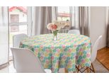 Abakuhaus Tovaglia Rotonda Astratta, Cerchi Pastello Per Cameretta, Tovaglia Circolare Per Sala Da Pranzo E Cucina, 150 Cm, Multicolore