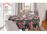 Abakuhaus Tovaglia Rotonda Monstera, Motivo Hawaiano Aloha, Tovaglia Circolare Per Sala Da Pranzo E Cucina, 150 Cm, Rosa E Verde Felce