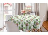 Abakuhaus Divertente Tovaglia Rotonda Sloth, Foglie Di Fiori, Tovaglia Circolare Per Sala Da Pranzo, Decorazione Cucina, 150 Cm, Verde Lime Umber