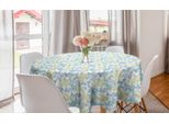 Abakuhaus Tovaglia Rotonda Botanica, Fogliame E Giardino Fiorito, Tovaglia Circolare Per Sala Da Pranzo E Decorazione Della Cucina, 150 Cm, Verde Avocado Seafoam