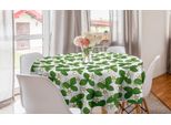 Abakuhaus Tovaglia Rotonda Con Fiori, Petali Di Fiori Di Fragola, Tovaglia Circolare Per Sala Da Pranzo, Decorazione Per Cucina, 150 Cm, Crema E Verde