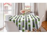 Abakuhaus Tovaglia Rotonda Astratta, Cerchi E Cespugli, Tovaglia Circolare Per Sala Da Pranzo, Decorazione Cucina, 150 Cm, Bianco, Nero E Verde Lime