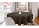 Abakuhaus Tovaglia Rotonda Con Motivi Floreali, Tovaglia Circolare Per Decorare La Sala Da Pranzo E La Cucina, 150 Cm, Blu Scuro, Grigio E Beige
