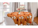 Abakuhaus Tovaglia Rotonda, Articolo Simmetrico Con Motivo Boschivo, Tovaglia Circolare Per Sala Da Pranzo E Decorazione Della Cucina, 150 Cm, Arancione Bordeaux Scarlatto