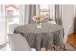 Abakuhaus Tovaglia Rotonda Astratta, Stile Tribale, Tonalità Tenui, Tovaglia Circolare Per Sala Da Pranzo, Decorazione Cucina, 150 Cm, Tortora Chiaro E Multicolore