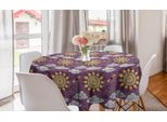 Abakuhaus Tovaglia Rotonda Astratta, Zipfel Petal Sun Icon Rays, Tovaglia Circolare Per Sala Da Pranzo, Decorazione Cucina, 150 Cm, Melanzana Chiaro E Multicolore