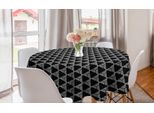 Abakuhaus Tovaglia Geometrica Rotonda, Triangoli A Strisce, Tovaglia Circolare Per Sala Da Pranzo, Decorazione Cucina, 150 Cm, Grigio Antracite Bianco