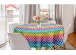 Abakuhaus Tovaglia Rotonda Astratta, Arte Con Sirena Arcobaleno, Tovaglia Circolare Per Sala Da Pranzo E Cucina, 150 Cm, Multicolore