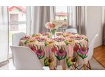 Abakuhaus Tovaglia Rotonda Con Motivo Floreale Botanico, Tovaglia Circolare Per Sala Da Pranzo E Cucina, 150 Cm, Multicolore