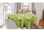Abakuhaus Tovaglia Rotonda Acquerellata, Motivi Circolari Hippie, Tovaglia Circolare Per Sala Da Pranzo, Decorazione Cucina, 150 Cm, Verde Mela E Terra Di Siena Bruciata