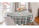 Abakuhaus Tovaglia Rotonda Con Aeroplani, Aeroplani Retrò Cartoon, Tovaglia Circolare Per Decorare La Sala Da Pranzo E La Cucina, 150 Cm, Rosa Scuro E Verde Militare