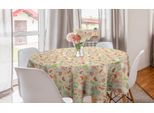 Abakuhaus Tovaglia Rotonda Astratta, Forme Terrazzo Pastello, Tovaglia Circolare Per Sala Da Pranzo, Decorazione Cucina, 150 Cm, Senape Chiaro E Multicolore