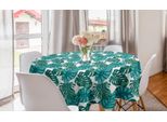Abakuhaus Aloha Tovaglia Rotonda, Tema Foglie Di Bosco, Tovaglia Circolare Per Sala Da Pranzo E Decorazione Della Cucina, 150 Cm, Turchese Verde Acqua