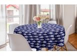 Abakuhaus Blu Tovaglia Rotonda, Motivo Monotono A Pesci, Tovaglia Circolare Per Sala Da Pranzo, Decorazione Per Cucina, 150 Cm, Indaco E Viola Pastello