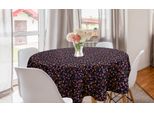 Abakuhaus Tovaglia Rotonda Con Motivi Floreali, Romantici Fiori Estivi, Tovaglia Circolare Per Decorare La Sala Da Pranzo E La Cucina, 150 Cm, Indaco E Multicolore