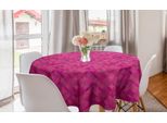 Abakuhaus Tovaglia Rotonda Astratta, Motivo A Stelle Composto Da Cerchi, Tovaglia Circolare Per Sala Da Pranzo, Decorazione Per Cucina, 150 Cm, Magenta Scuro Magenta