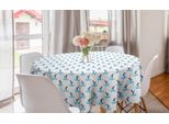 Abakuhaus Blu Acqua Tovaglia Rotonda, Bandiere Geometriche Con Barche, Tovaglia Circolare Per Sala Da Pranzo Decorazione Cucina, 150 Cm, Blu Peperone E Bianco