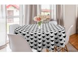 Abakuhaus Tovaglia Geometrica Rotonda, Triangoli Astratti Moderni, Tovaglia Circolare Per Sala Da Pranzo, Decorazione Cucina, 150 Cm, Grigio Antracite E Bianco