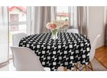 Abakuhaus Tovaglia Geometrica Rotonda, Forme Poligonali Arrotondate, Tovaglia Circolare Per Sala Da Pranzo, Decorazione Cucina, 150 Cm, Grigio Antracite E Bianco
