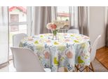 Abakuhaus Tovaglia Rotonda Tartaruga, Immagine Bosco Animali Piante, Tovaglia Circolare Per Sala Da Pranzo Cucina Decorazione, 150 Cm, Multicolore