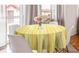 Abakuhaus Tovaglia Rotonda Gialla, Linee Verticali Monotone Artistiche, Tovaglia Circolare Per Sala Da Pranzo E Cucina, 150 Cm, Giallo Senape Pallido