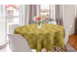 Abakuhaus Tovaglia Rotonda Senape, Fiori Retrò, Tovaglia Circolare Per Sala Da Pranzo, Decorazione Cucina, 150 Cm, Giallo Terra Pallido E Camoscio