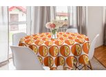 Abakuhaus Tovaglia Rotonda Con Motivi Frutta, Disegno Cartoon Arancione, Tovaglia Circolare Per Sala Da Pranzo E Cucina, 150 Cm, Arancione Scuro E Calendula