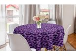 Abakuhaus Tovaglia Rotonda Viola, Blocchi Rettangolari Astratti, Tovaglia Circolare Per Sala Da Pranzo, Decorazione Cucina, 150 Cm, Multicolore