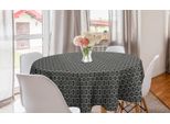 Abakuhaus Tovaglia Rotonda Grigio Carbone, Motivi Art DéCo, Tovaglia Circolare Per Sala Da Pranzo, Decorazione Cucina, 150 Cm, Pale Taupe