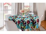 Abakuhaus Tovaglia Rotonda Astratta, Motivo Surreale, Tovaglia Circolare Per Sala Da Pranzo, Decorazione Per Cucina, 150 Cm, Multicolore