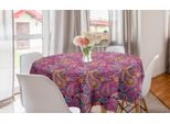 Abakuhaus Tovaglia Rotonda Paisley, Fiori E Sole, Tovaglia Circolare Per Sala Da Pranzo, Decorazione Cucina, 150 Cm, Multicolore