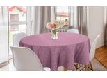 Abakuhaus Tovaglia Rotonda Con Fiori, Grandi Petali Di Fiori Grigi, Tovaglia Circolare Per Decorare La Sala Da Pranzo E La Cucina, 150 Cm, Rosa E Grigio