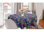 Abakuhaus Tovaglia Rotonda Paisley, Classica Persiana Gallese, Tovaglia Circolare Per Sala Da Pranzo E Decorazione Della Cucina, 150 Cm, Indaco E Verde Oliva