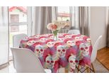 Abakuhaus Arte Astratta Tovaglia Rotonda, Teschi E Coralli, Tovaglia Circolare Per Sala Da Pranzo Decorazione Per Cucina, 150 Cm, Multicolore