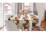 Abakuhaus Tovaglia Rotonda Vintage, Edera Rampicante Esotica, Tovaglia Circolare Per Decorazione Sala Da Pranzo Cucina, 150 Cm, Marrone Sabbia Marrone Rosso