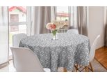 Abakuhaus Tovaglia Rotonda Grigia, Paisley Antico Vintage, Tovaglia Circolare Per Sala Da Pranzo, Decorazione Cucina, 150 Cm, Grigio Bianco