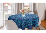 Abakuhaus Tovaglia Rotonda Moderna, Ananas Esotici, Tovaglia Circolare Per Sala Da Pranzo, Decorazione Cucina, 150 Cm, Blu Notte Turchese