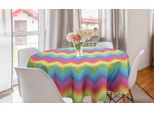 Abakuhaus Tovaglia Rotonda Arcobaleno, Chevron Colorato Vivace, Tovaglia Circolare Per Sala Da Pranzo, Decorazione Cucina, 150 Cm, Multicolore