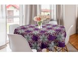 Abakuhaus Tovaglia Rotonda Marocchina, Petali Di Fiori Vintage, Tovaglia Circolare Per Sala Da Pranzo, Decorazione Cucina, 150 Cm, Giallo Terra E Viola