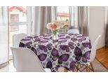 Abakuhaus Tovaglia Rotonda Naturale, Farfalla, Tovaglia Circolare Per Sala Da Pranzo, Decorazione Cucina, 150 Cm, Viola, Bianco, Viola