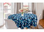 Abakuhaus Tovaglia Rotonda Colorata, Esagoni Blu, Tovaglia Circolare Per Sala Da Pranzo, Decorazione Cucina, 150 Cm, Multicolore