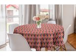 Abakuhaus Tovaglia Rotonda Astratta, Motivo A Linee Verticali, Tovaglia Circolare Per Sala Da Pranzo E Cucina, 150 Cm, Multicolore