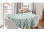Abakuhaus Tovaglia Rotonda Ocean, Bold Circles Ispirata Al Mare, Tovaglia Circolare Per Sala Da Pranzo E Decorazione Della Cucina, 150 Cm, Azzurro Cielo E Bianco