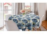 Abakuhaus Tovaglia Rotonda Con Motivi Floreali, Ombre Romantic Flowers, Tovaglia Circolare Per Sala Da Pranzo E Cucina, 150 Cm, Grigio Navy