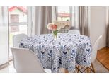 Abakuhaus Tovaglia Rotonda Tribale, Linea Boho A Zig-Zag Sketchy, Tovaglia Circolare Per Sala Da Pranzo, Decorazione Cucina, 150 Cm, Viola Blu Bianco