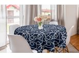 Abakuhaus Tovaglia Rotonda Blu Navy, Tangled Ocean Marine Ropes, Tovaglia Circolare Per Sala Da Pranzo E Cucina, 150 Cm, Blu Navy E Bianco