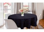 Abakuhaus Tovaglia Rotonda Blu Scuro, Stelle Luminose E Fiori, Tovaglia Circolare Per Sala Da Pranzo E Cucina, 150 Cm, Multicolore