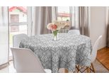 Abakuhaus Tovaglia Rotonda Irlandese, Motivi Floreali Reali, Tovaglia Circolare Per Sala Da Pranzo E Cucina, 150 Cm, Grigio E Bianco