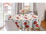 Abakuhaus Tovaglia Rotonda Naturale, Fiori Vorticosi Fenicottero, Tovaglia Circolare Per Sala Da Pranzo, Decorazione Cucina, 150 Cm, Multicolore